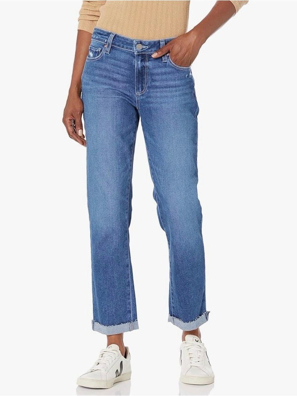 Paige Denim Women's Mid Rise Brigitte Raw Hem Cuff Designer Jeans 28 (like new)